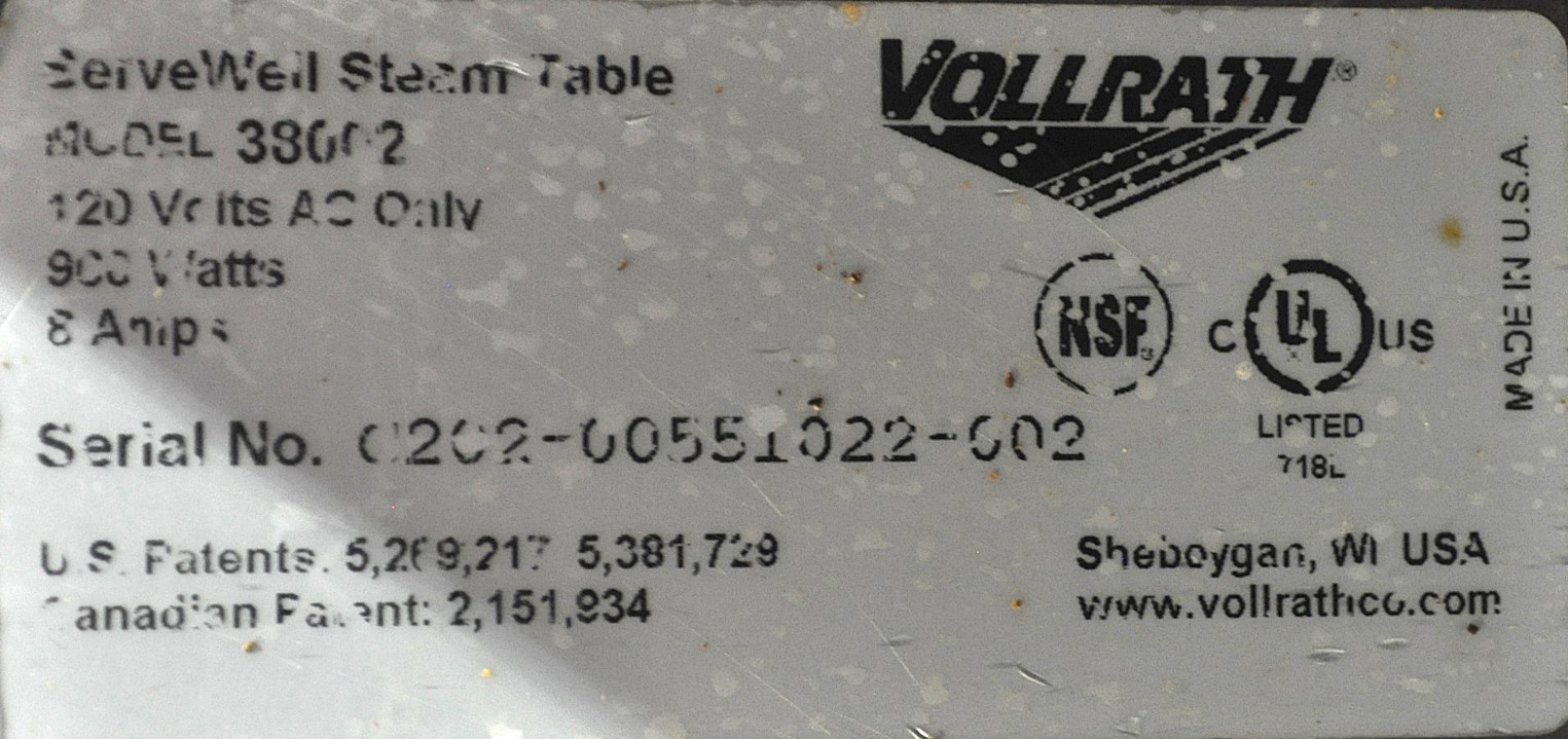 Vollrath 38002 - Item 259646