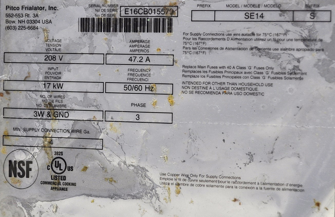 Pitco SE14S-2FD - Item 259658