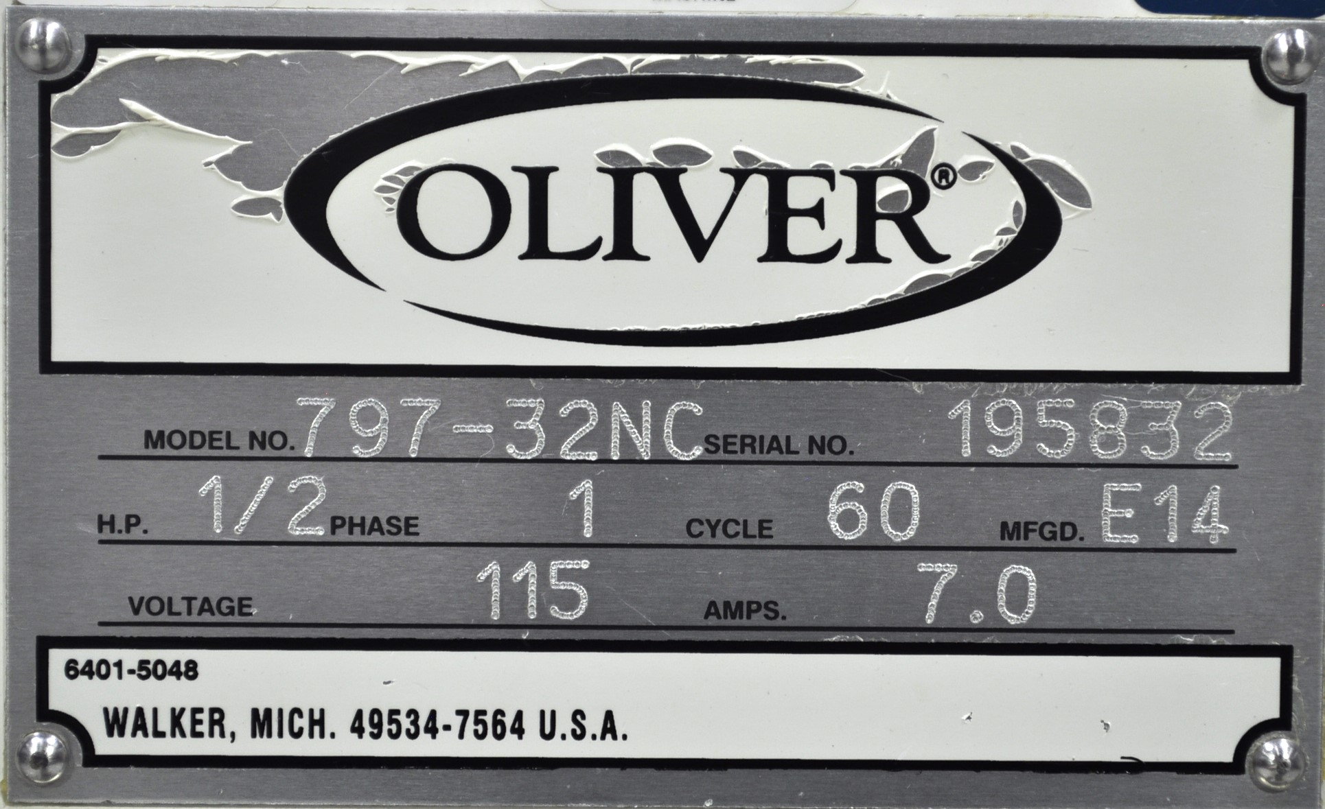 Oliver 797-32NC - Item 260520