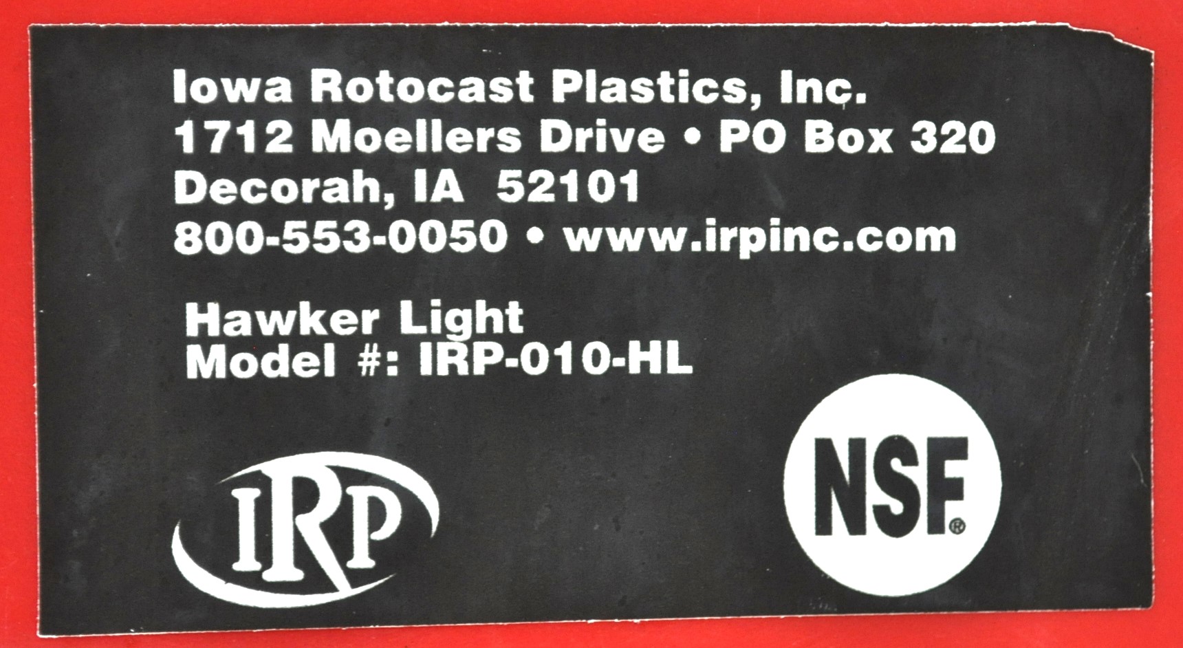 Iowa Rotocast Plastics IRP-010-HL - Item 260549