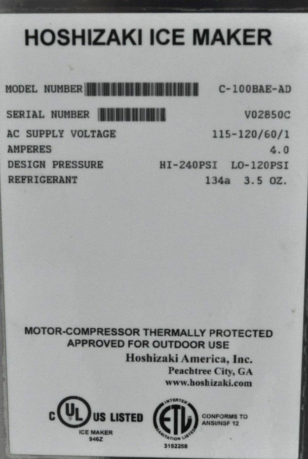 Hoshizaki C-100BAE-AD - Item 261313