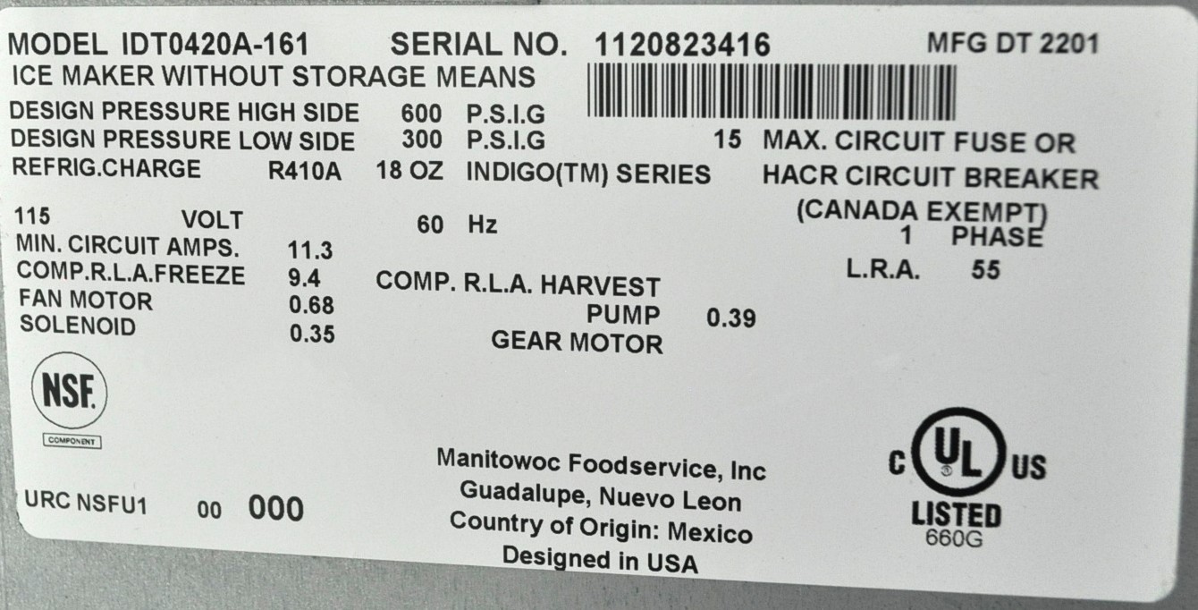 Manitowoc IDT0420A - Item 261374