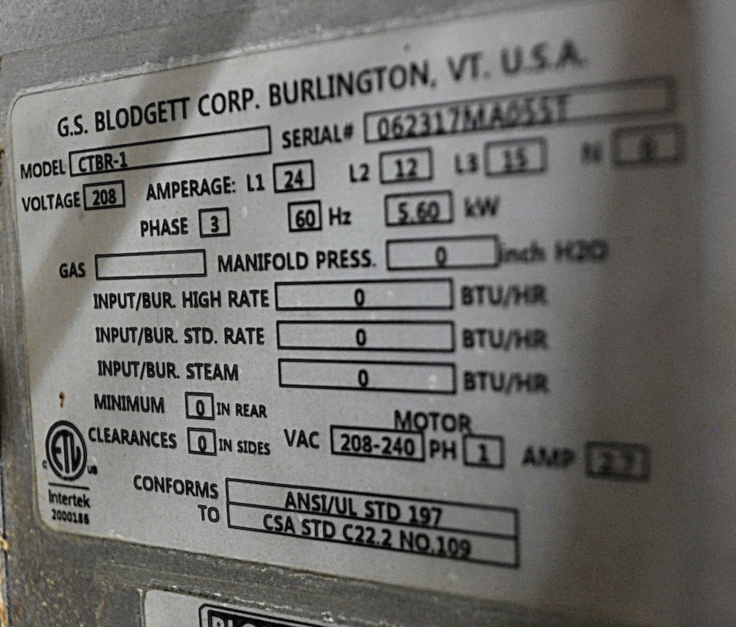 Blodgett CTBR-1 - Item 261993