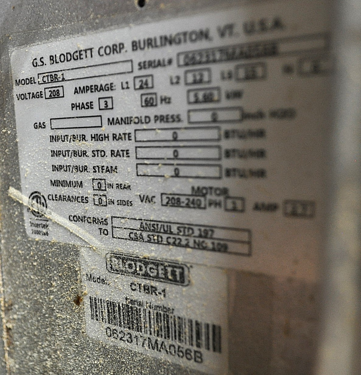 Blodgett CTBR-1 - Item 261993