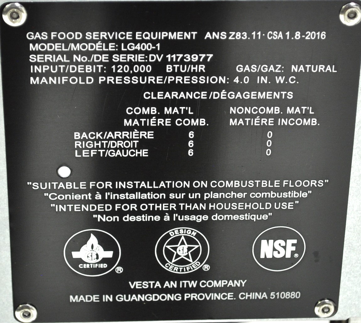 Vulcan LG400-1 - Item 262455