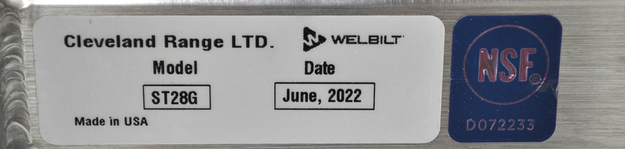 Cleveland Range ST28G - Item 263559