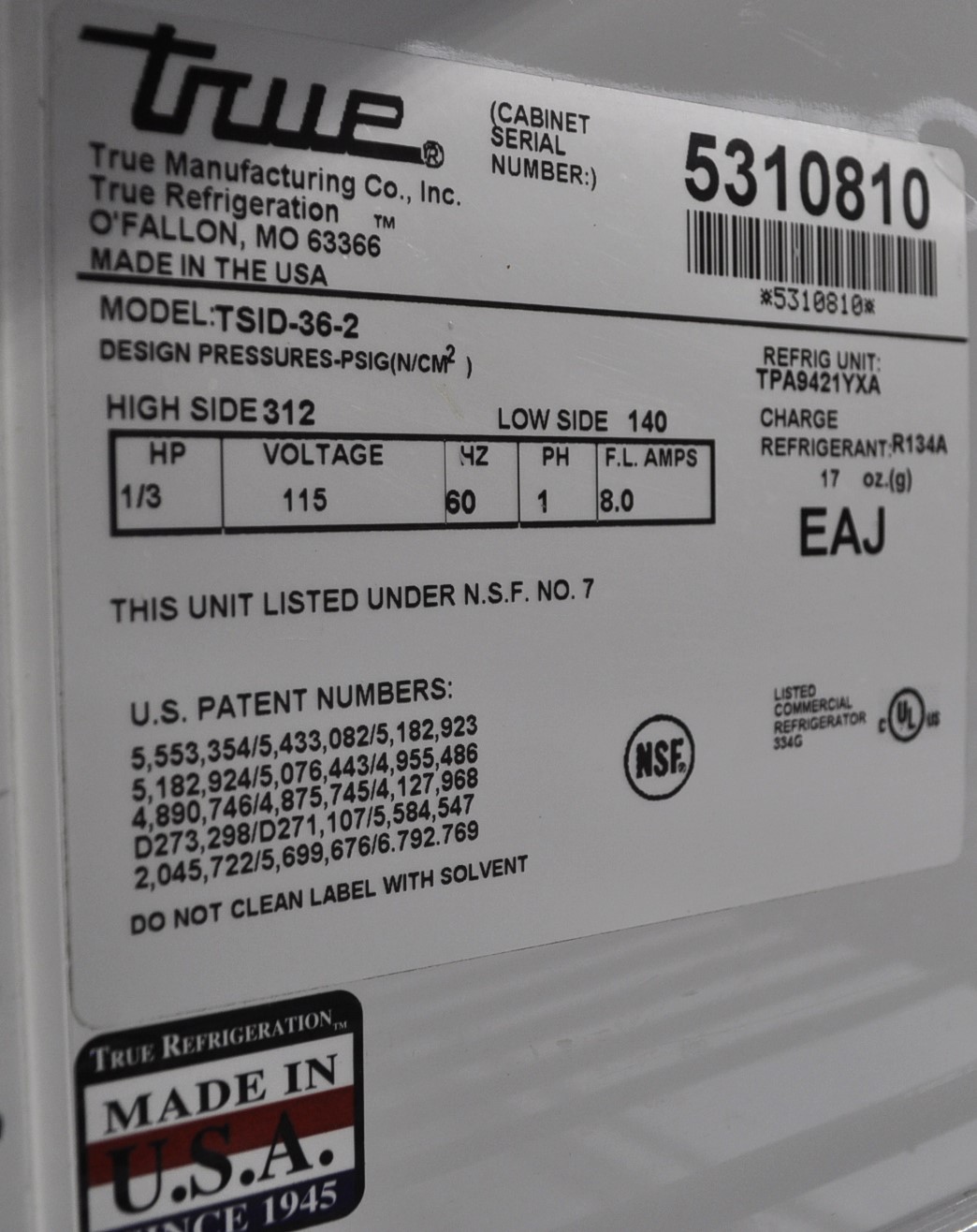 True TSID-36-2 - Item 264026