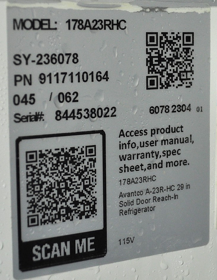 Avantco A23RHC - Item 264153