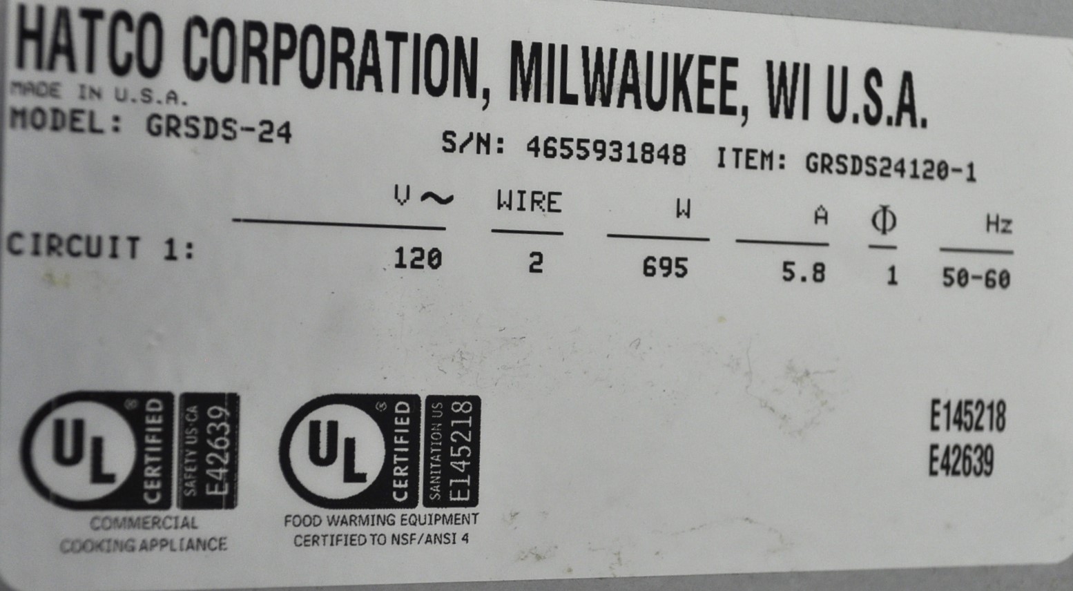Hatco GRSDS-24 - Item 264515