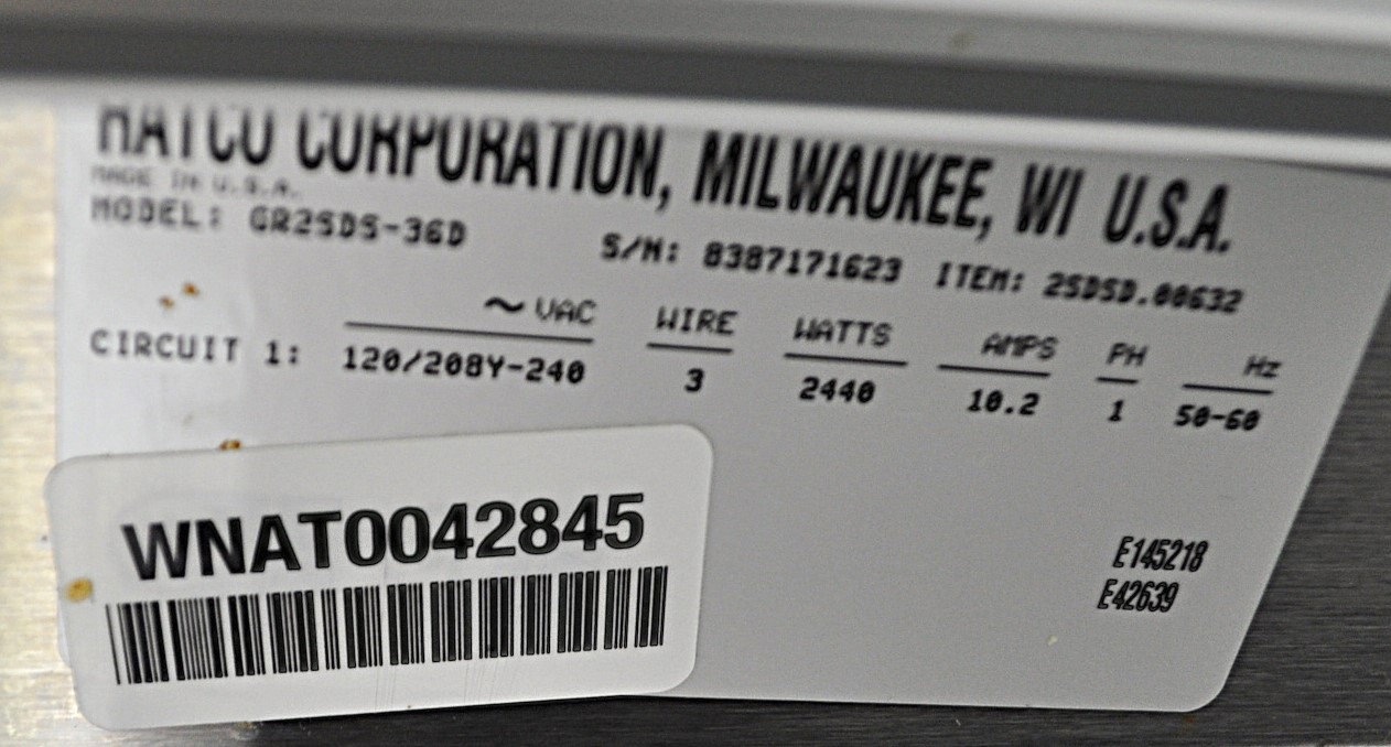 Hatco GR2SDS-36D - Item 264651