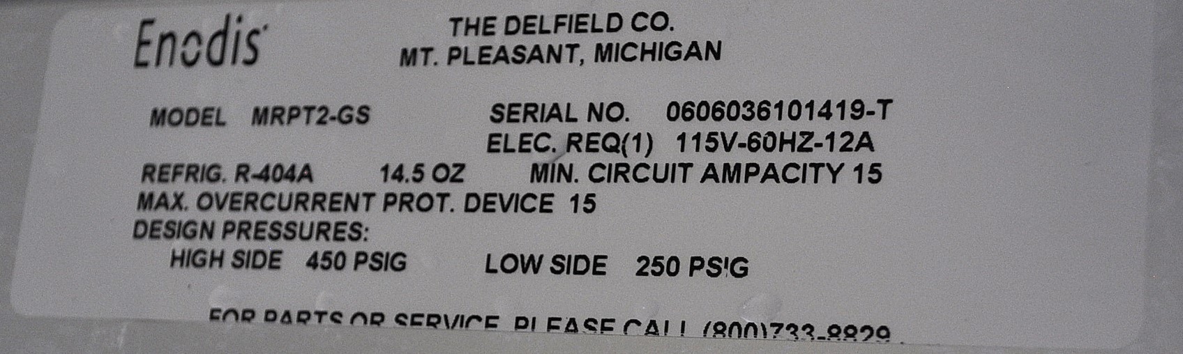 Delfield MRPT2-GS - Item 264924