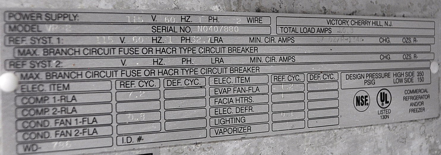 Victory Refrigeration VR-2 - Item 264991