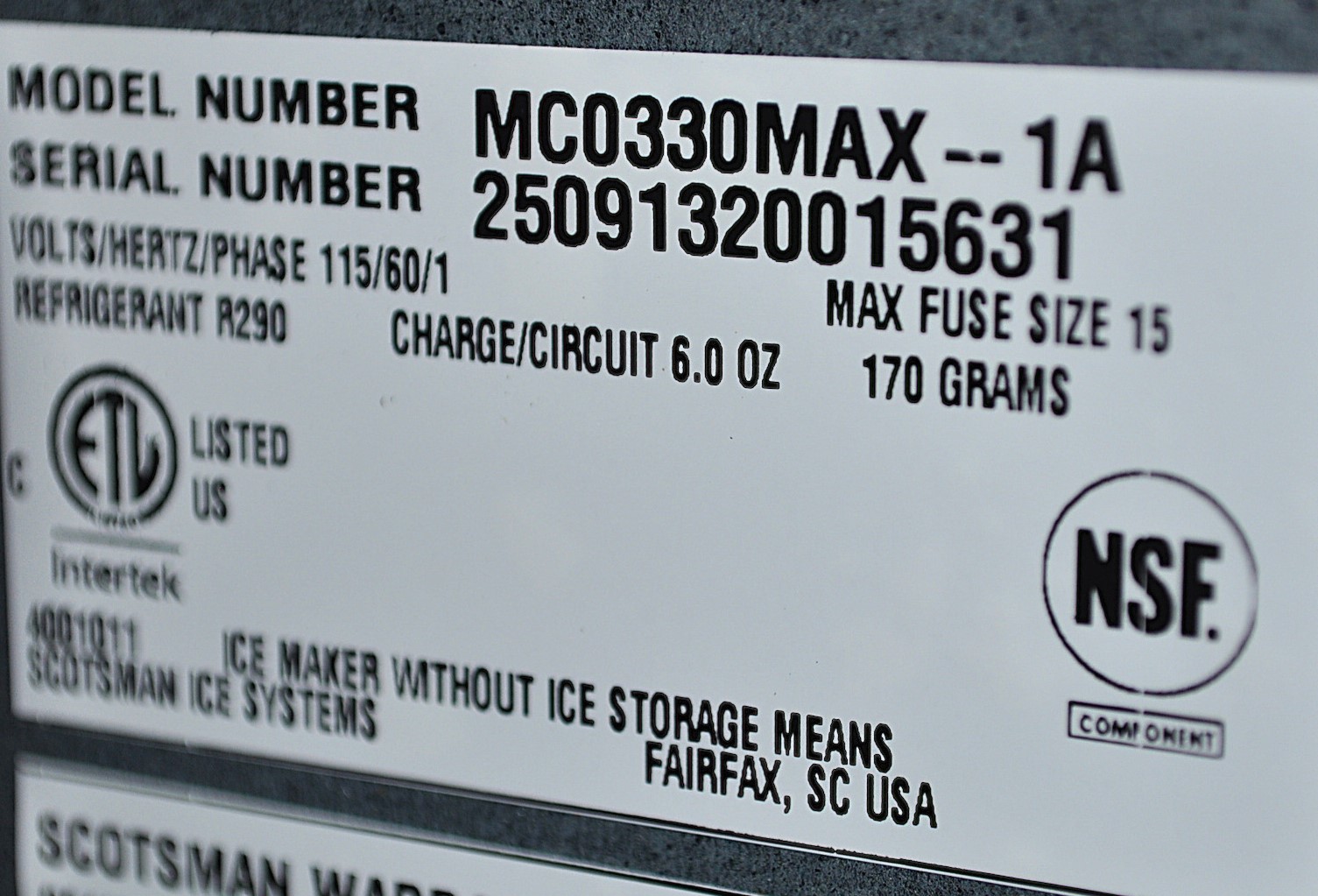 Scotsman MC0330MAX - Item 265140