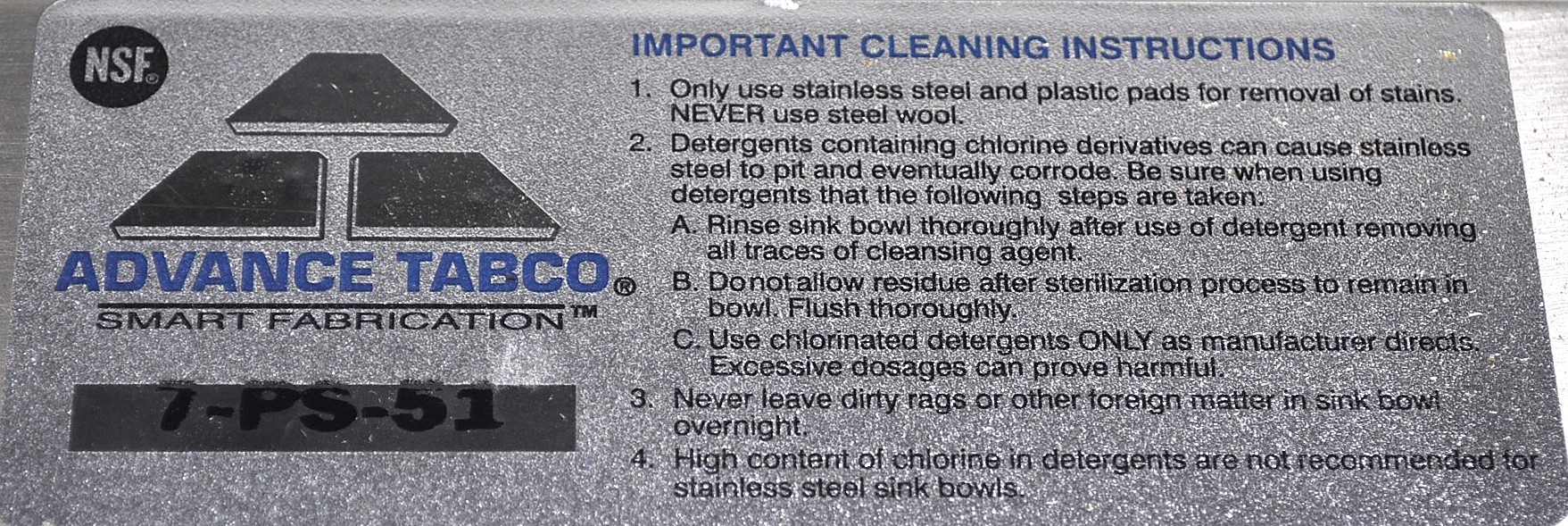 Advance Tabco 7-PS-51 - Item 265158