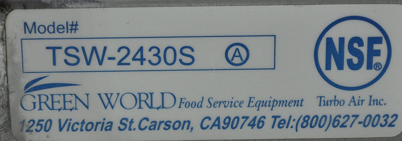 Turbo Air TSW-2430S - Item 265263