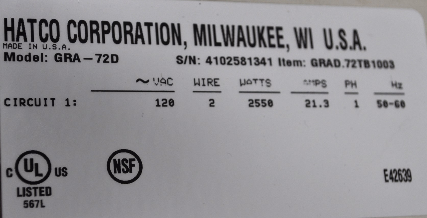 Hatco GRA-72D - Item 265288