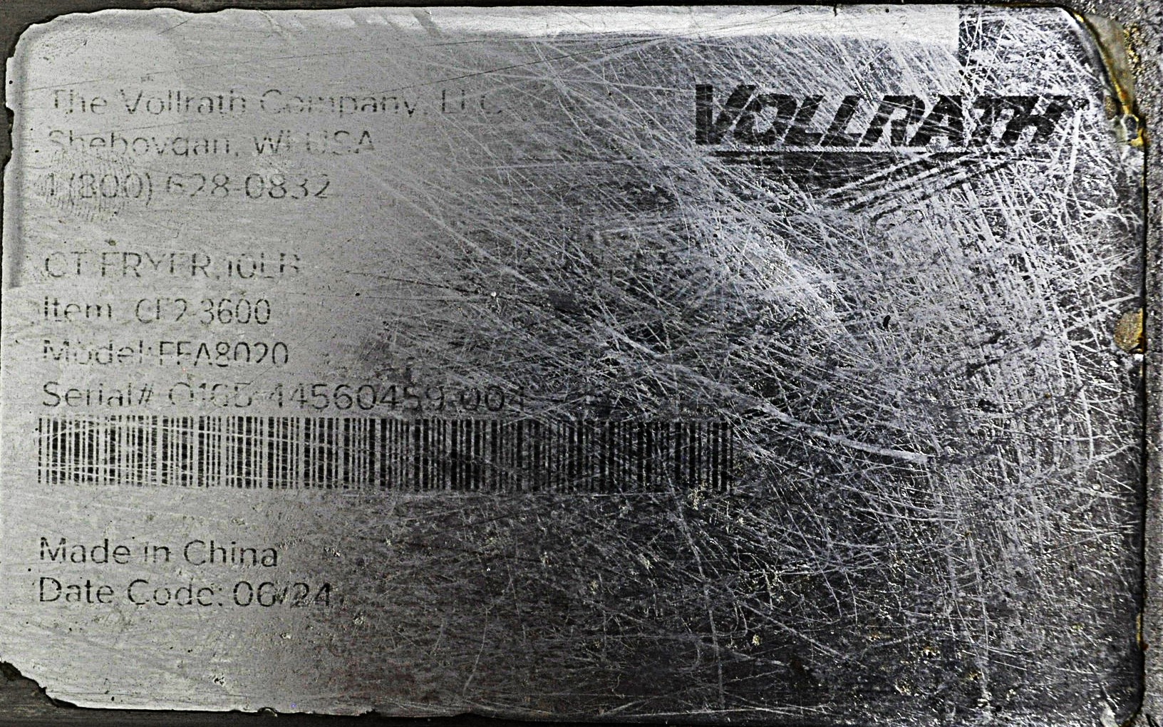 Vollrath CF2-3600 - Item 265389