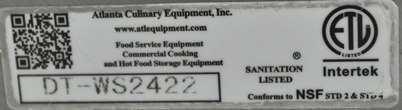 Atlanta Culinary Equipment DT-WS2422 - Item 265394