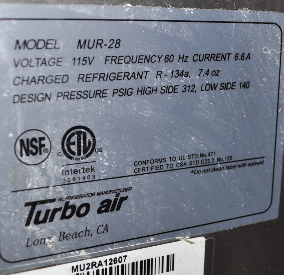 Turbo Air MUR-28 - Item 265420