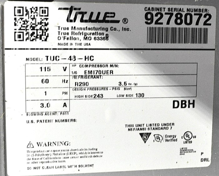 True TUC-48-HC - Item 265426