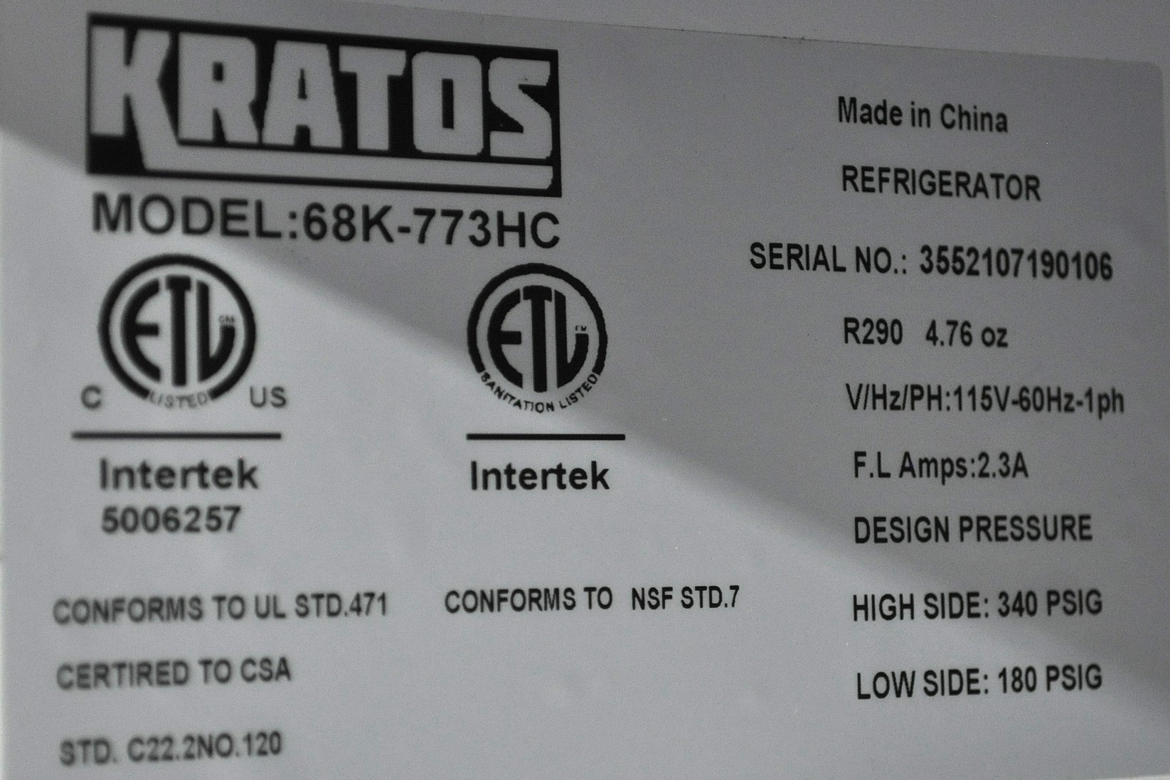 68K-773HC - Item 265563