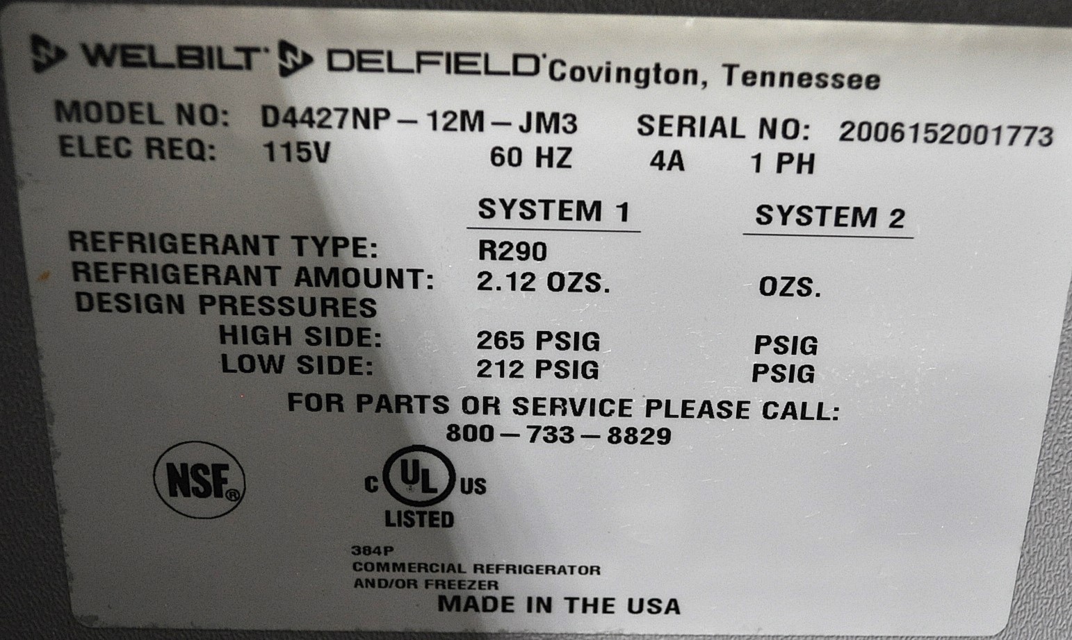 Delfield D4427NP-12M-JM3 - Item 265682