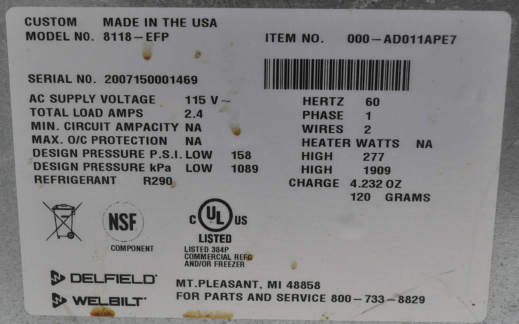 Delfield 8118-EFP - Item 265686