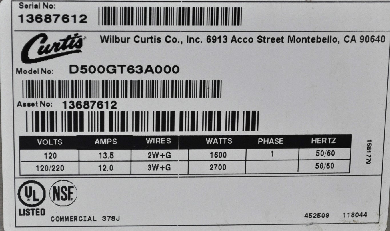 Curtis D500GT63A000 - Item 265901