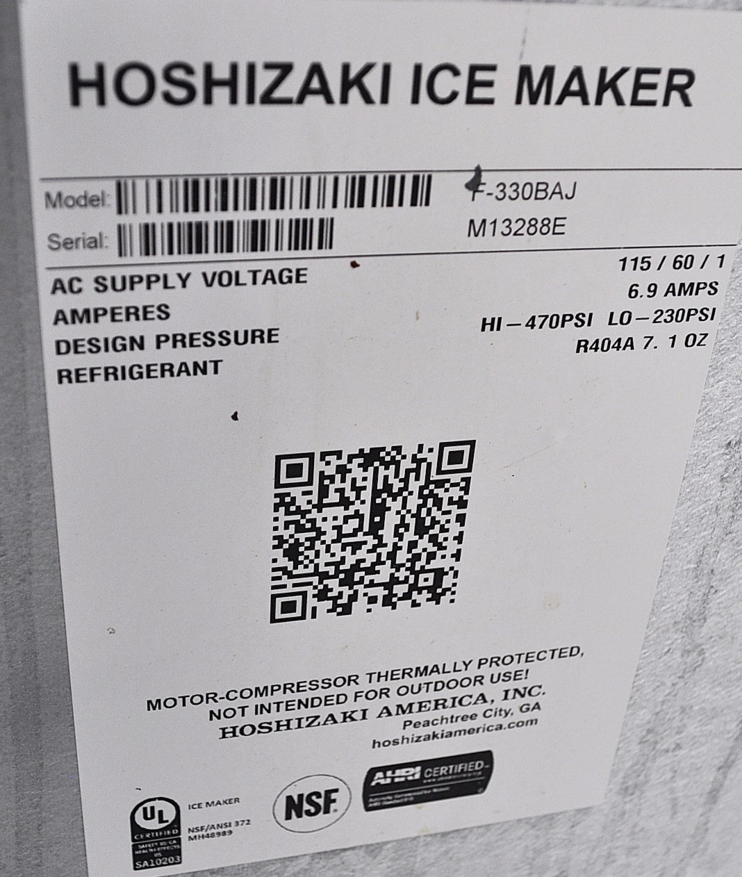 Hoshizaki F-330BAJ - Item 265922