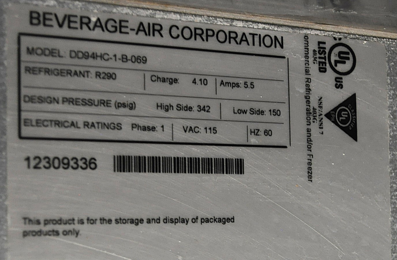 Beverage Air DD94HC-1-B-069 - Item 265927