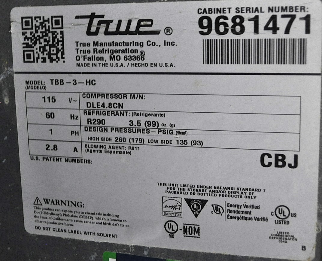 True TBB-3-HC - Item 265936