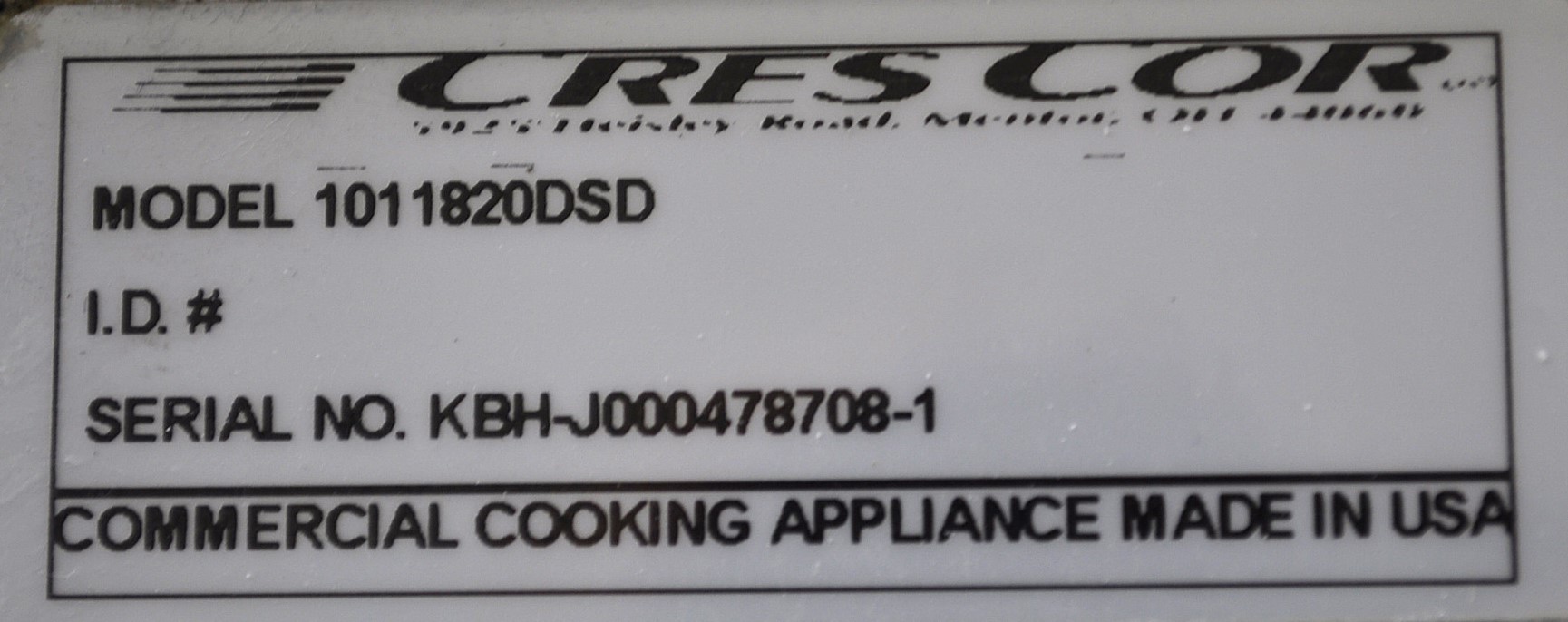 Cres-Cor 1011820DSD - Item 266495