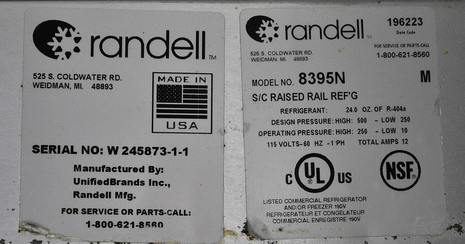 Randell 8395N - Item 266701