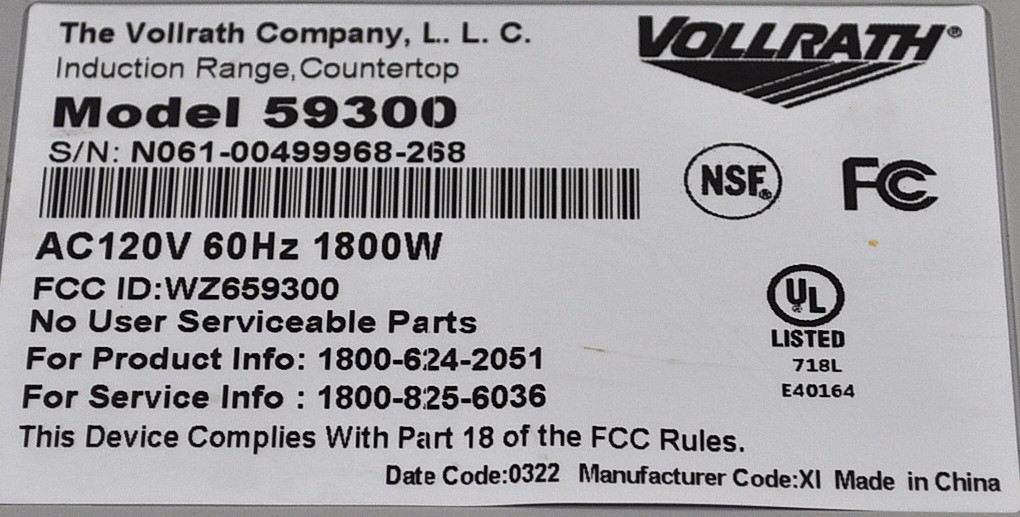Vollrath 59300 - Item 266794