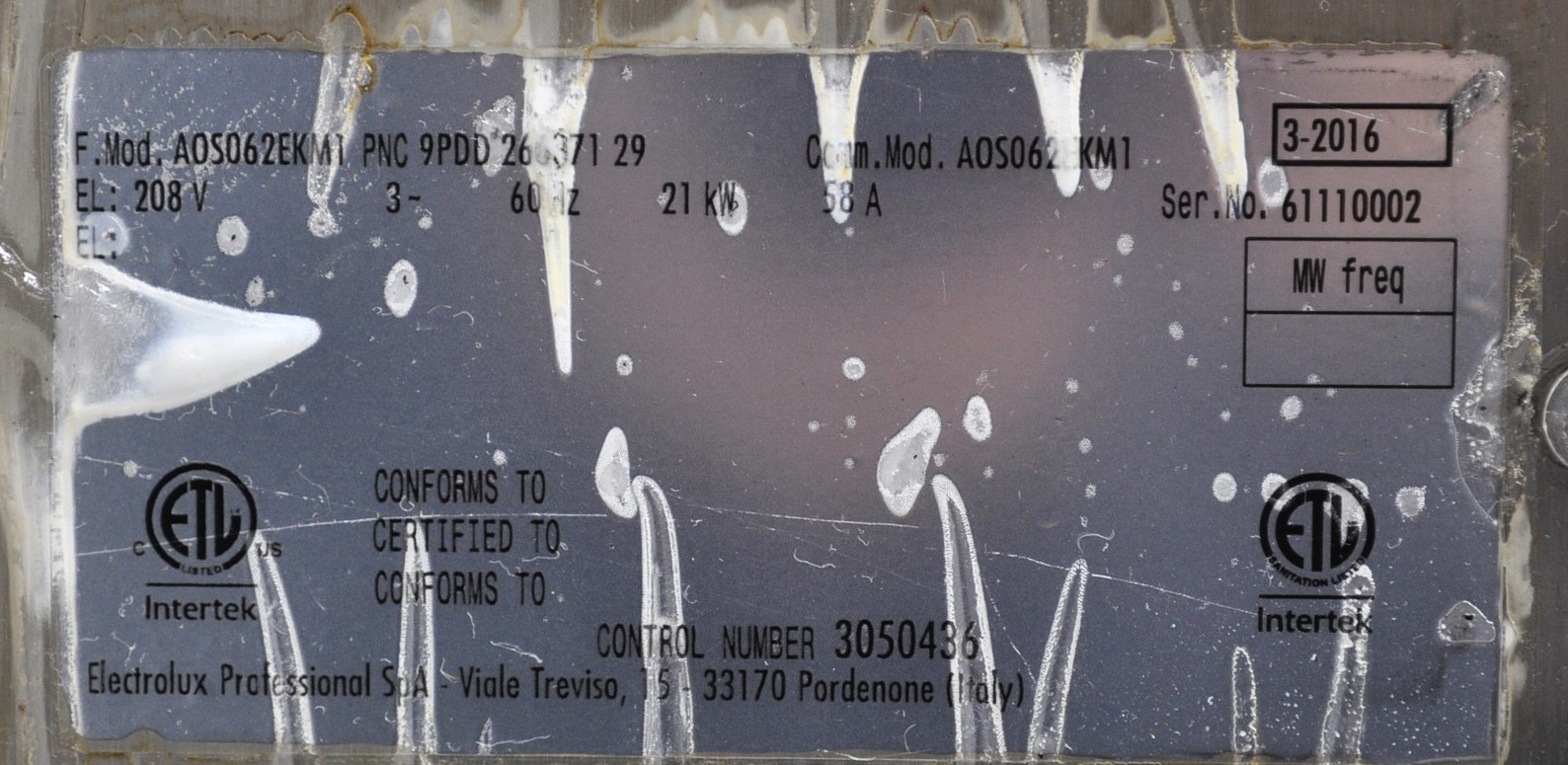 Electrolux AOS062EKM1 - Item 267024