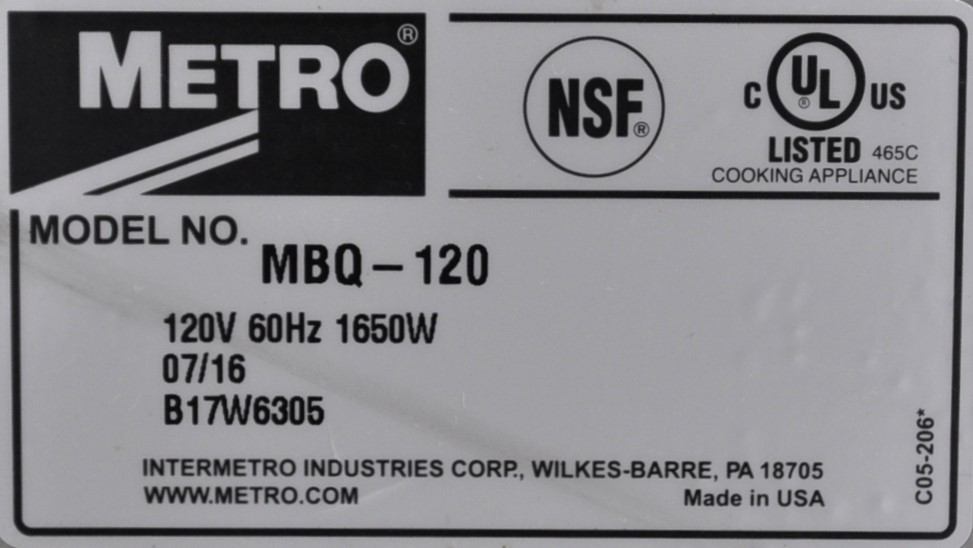 Metro MBQ-120 - Item 267035