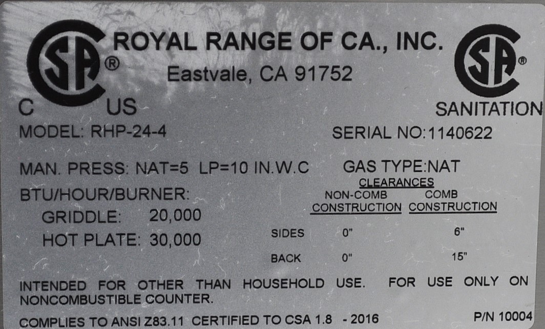 Royal Range RHP-24-4 - Item 267106