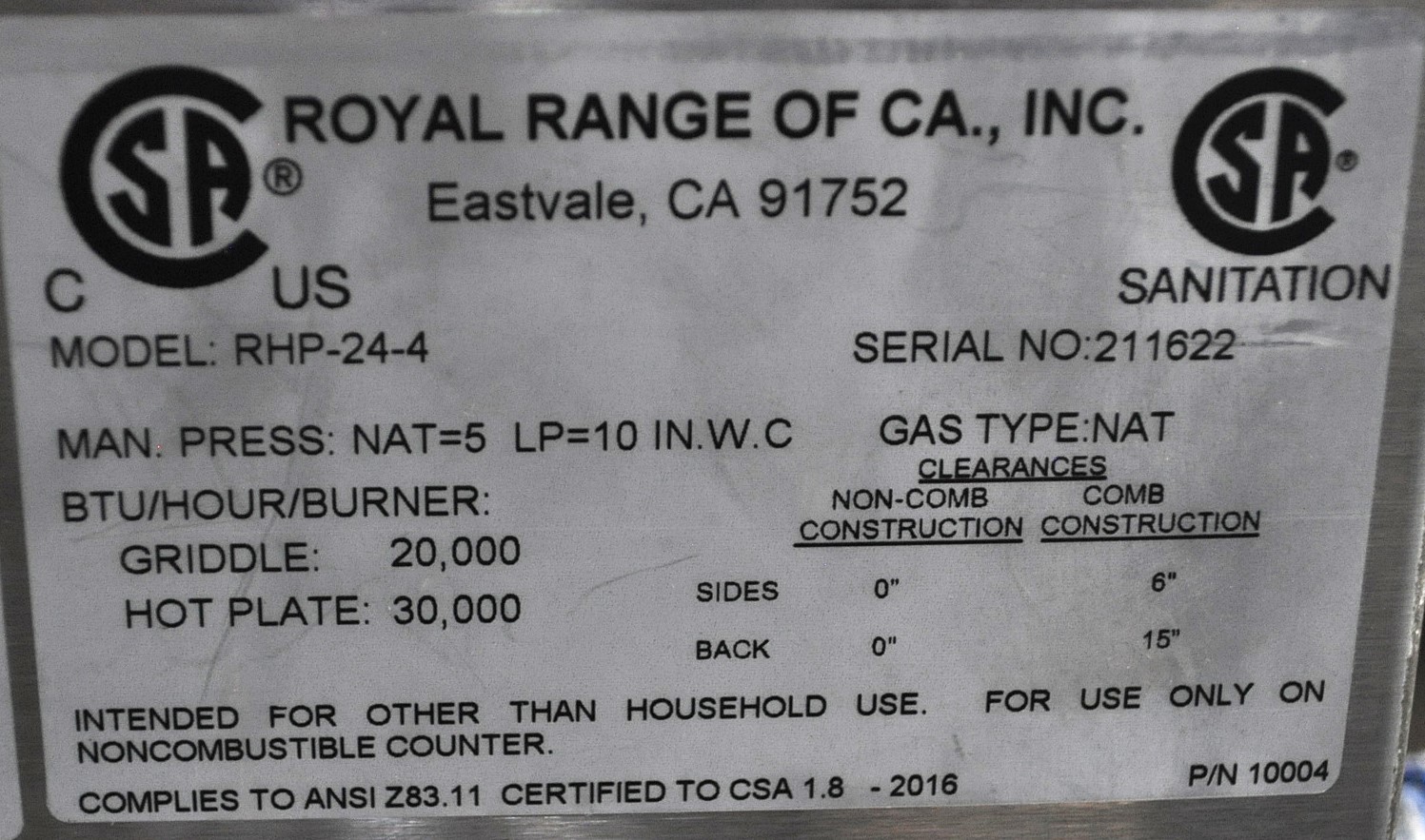 Royal Range RHP-24-4 - Item 267107