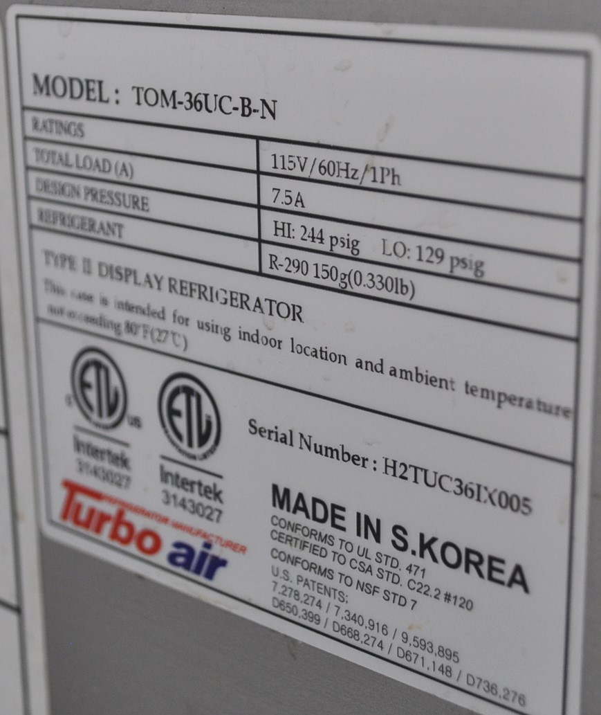 Turbo Air TOM-36UC-B-N - Item 267111