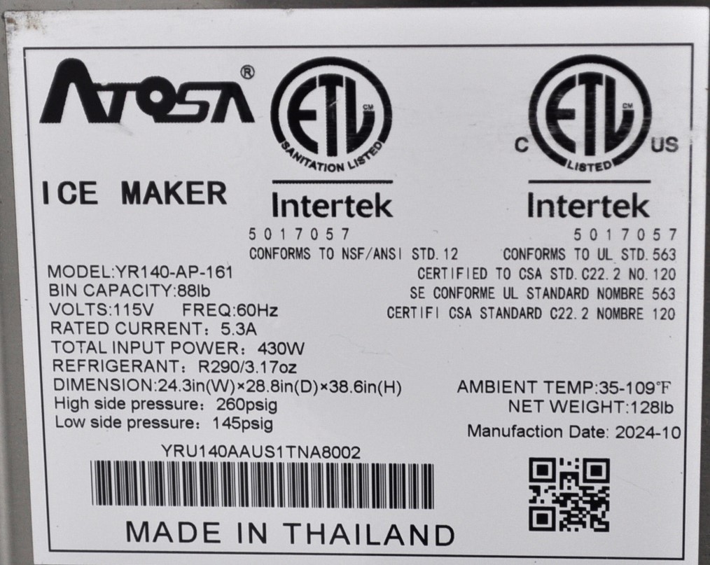 Atosa YR140-AP-161 - Item 267261