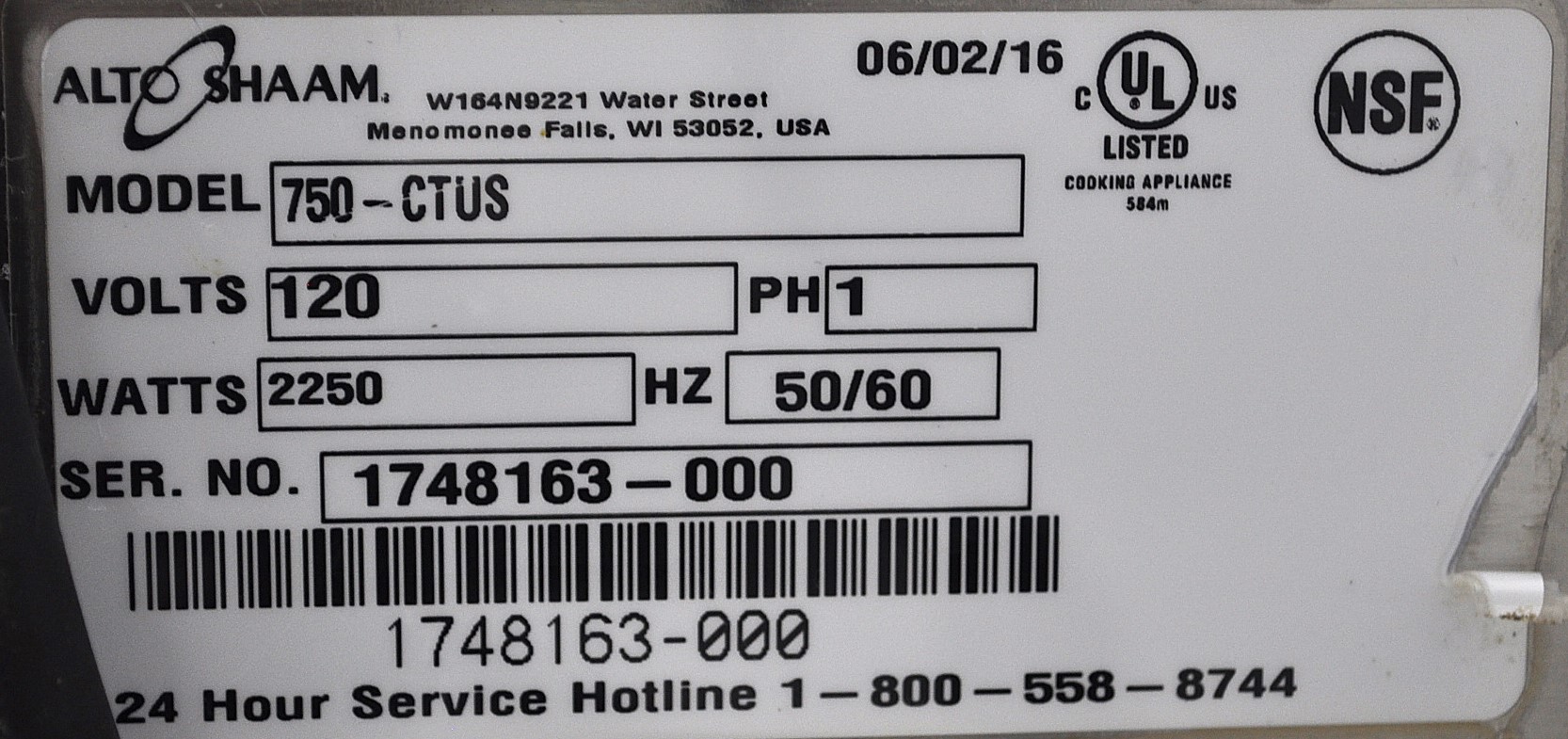 Alto-Shaam 750-CTUS - Item 267446