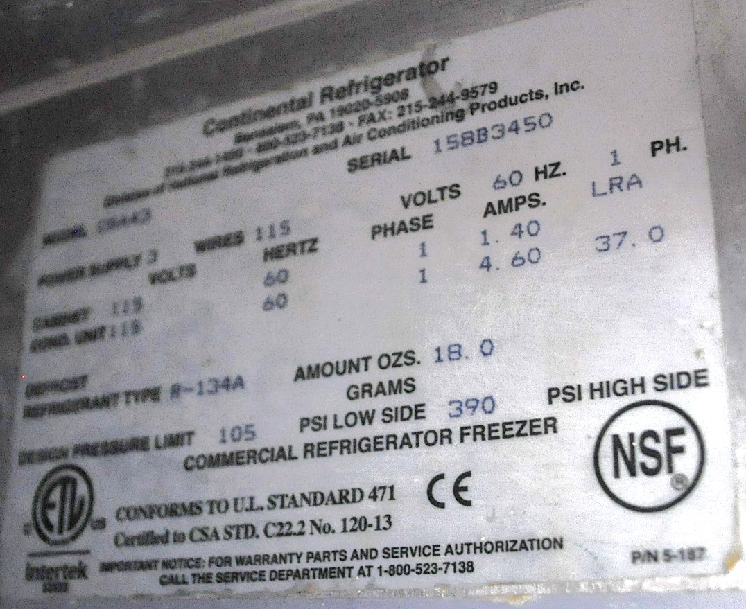 Continental Refrigerator CRA43 - Item 267513