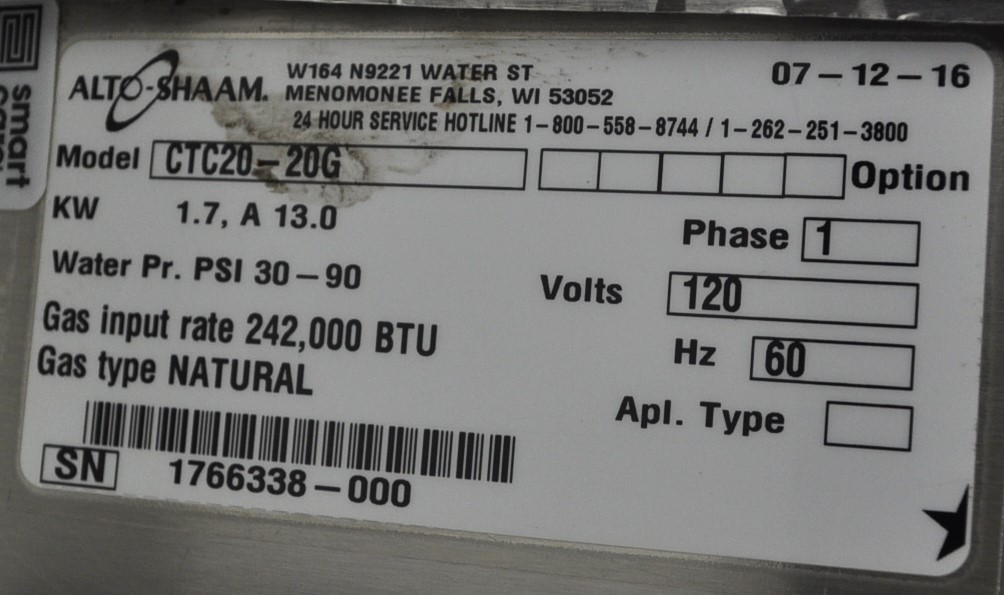 Alto-Shaam CTC20-20G - Item 267895