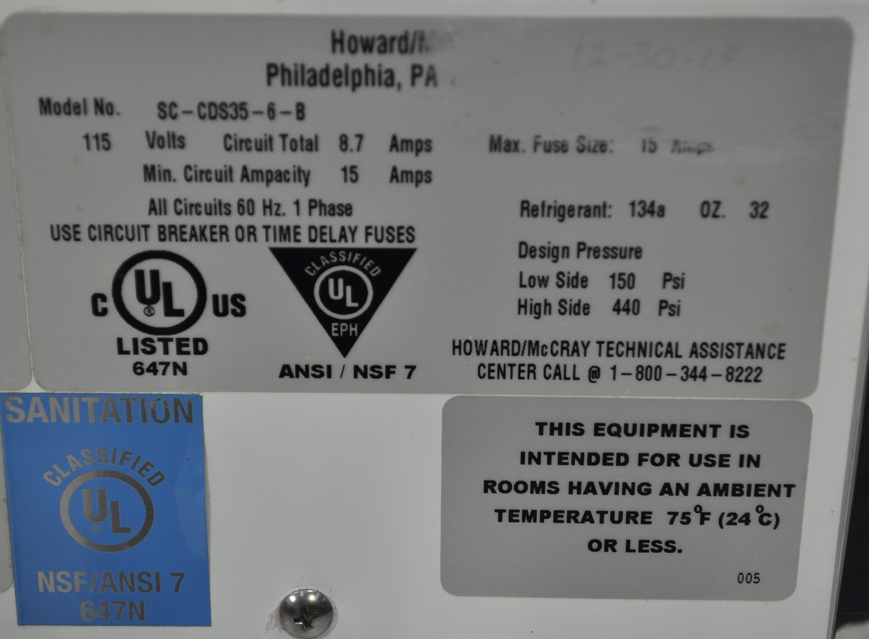 Howard McCray SC-CDS35-6 - Item 268122