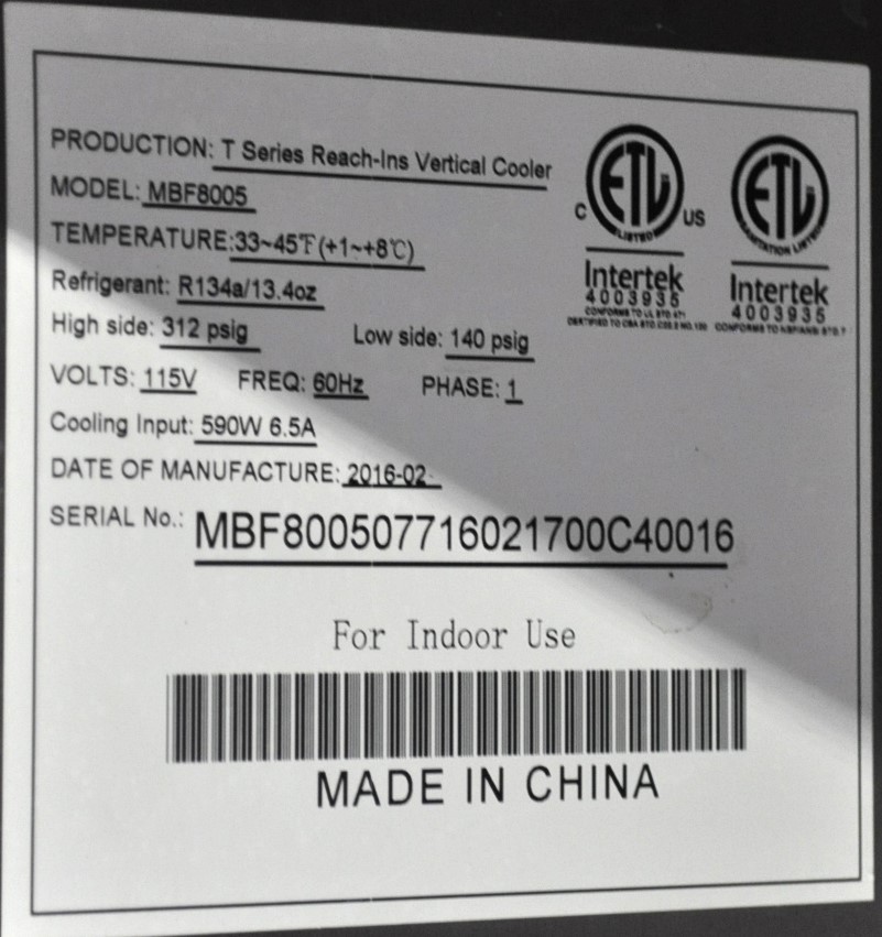 Atosa MBF8005 - Item 268375