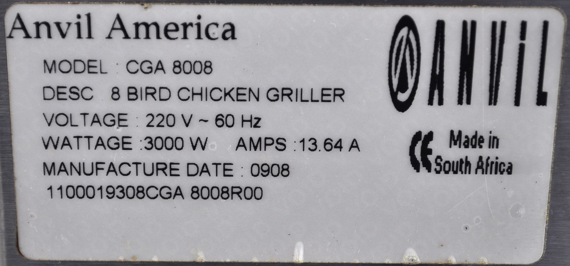 Anvil America CGA 8008 - Item 268919