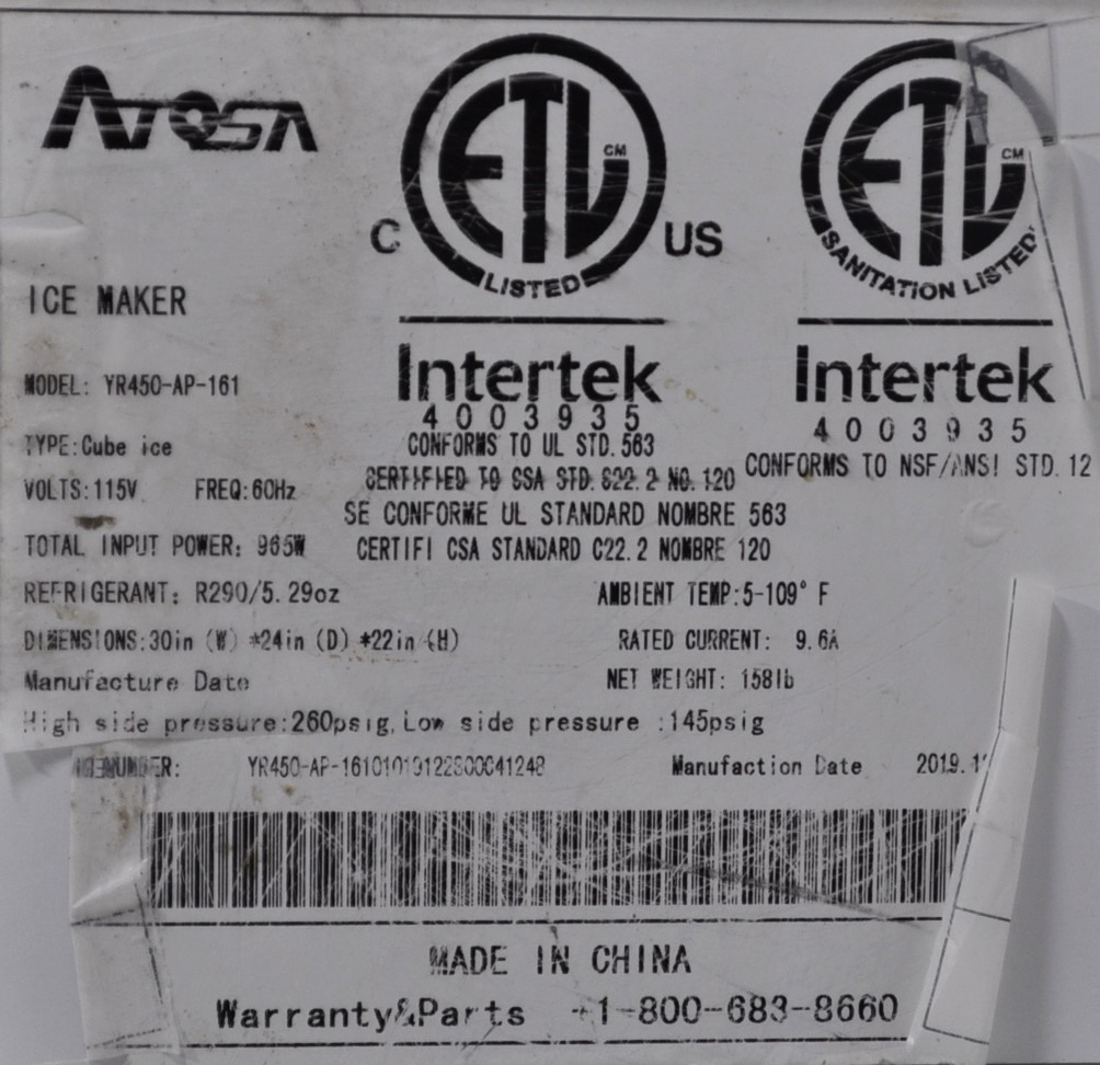 Atosa YR450-AP-161/CYR400P - Item 268956