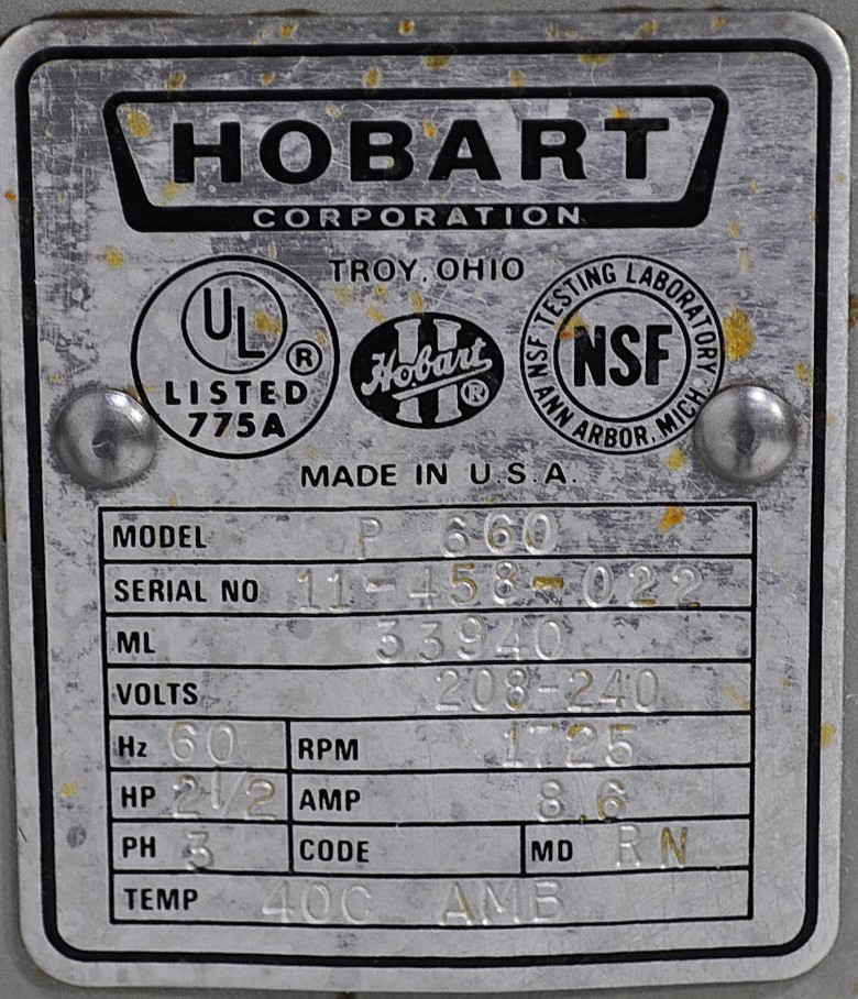 Hobart P660 - Item 270624