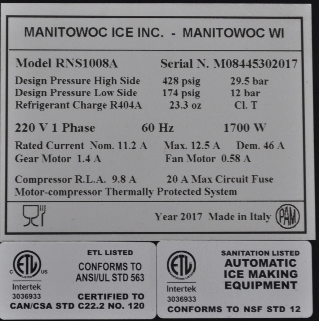 Manitowoc RNS1008A/B570 - Item 270787