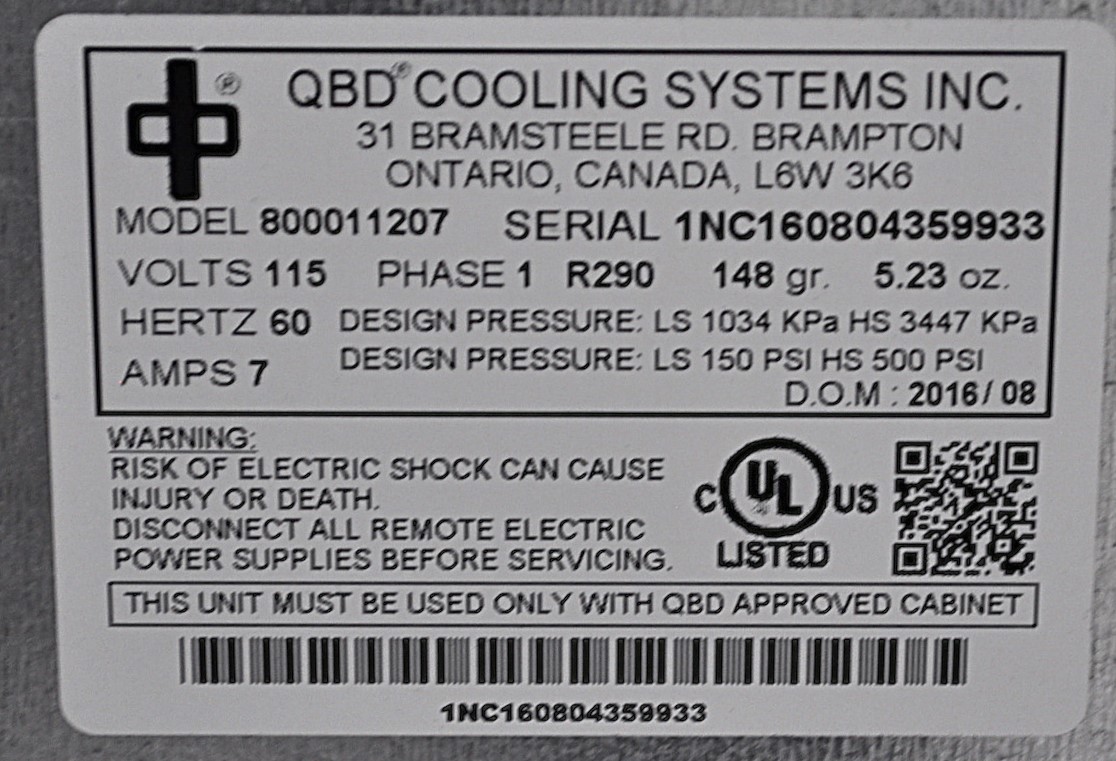 Q.B.D. Cooling Systems 800011207 - Item 271428